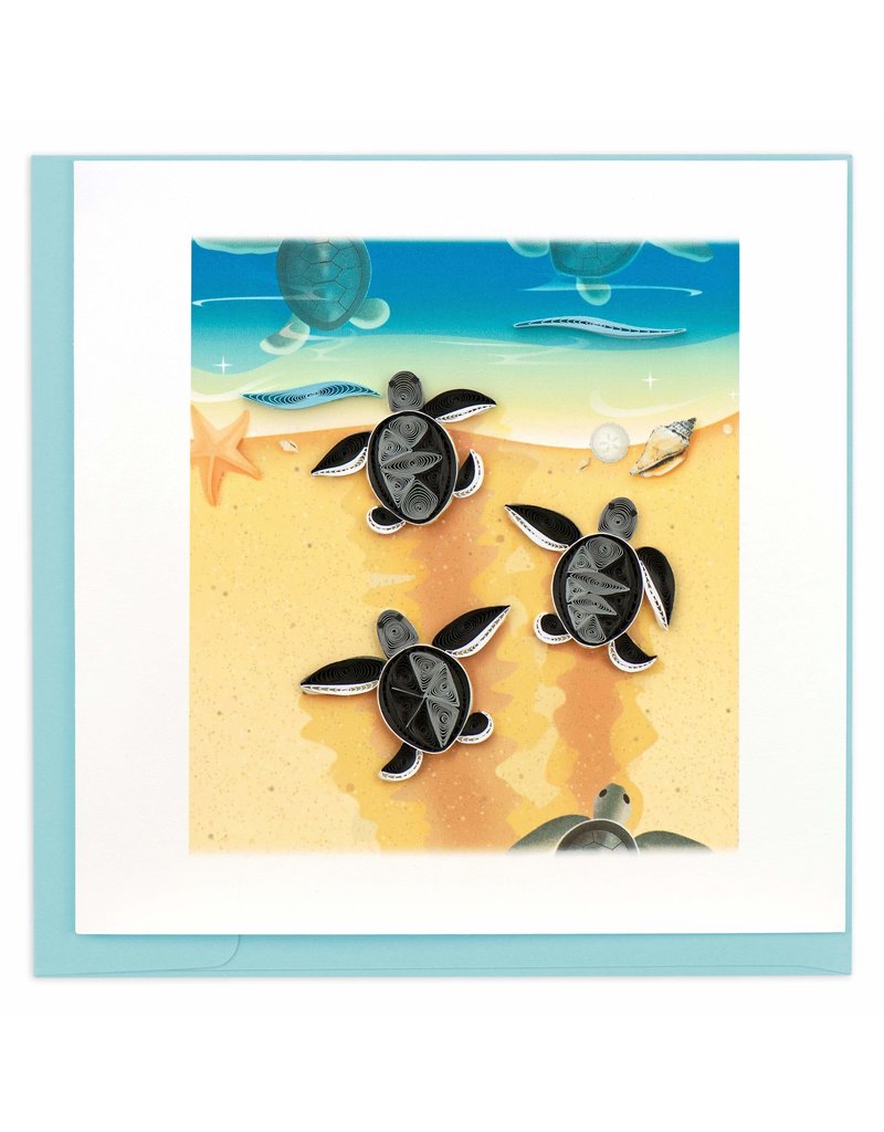 Quilling Card Greeting Card, Quill - Everyday, BABY Sea Turtles, 6x6*
