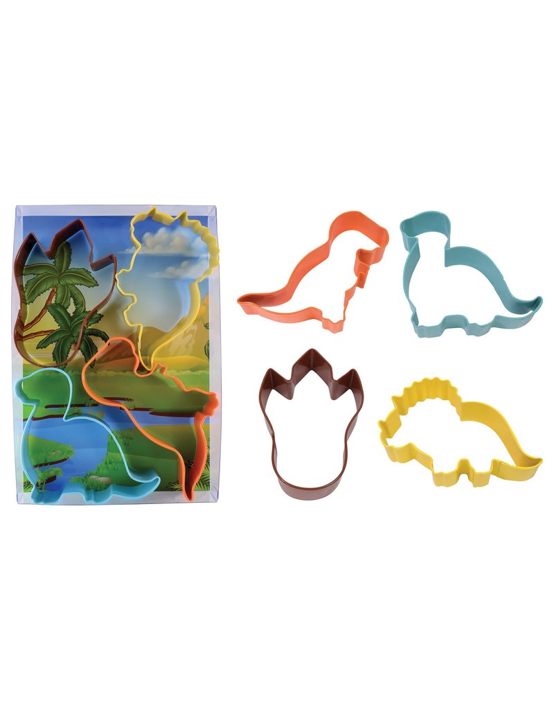 R&M International Dinosaur Color 4pc Cookie Cutter Set