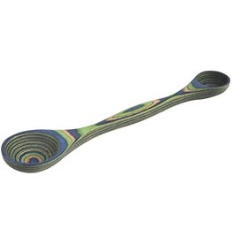 Island Bamboo/Wilshire Peacock Green/Blue Pakkawood Double Measuring Spoons, 9"