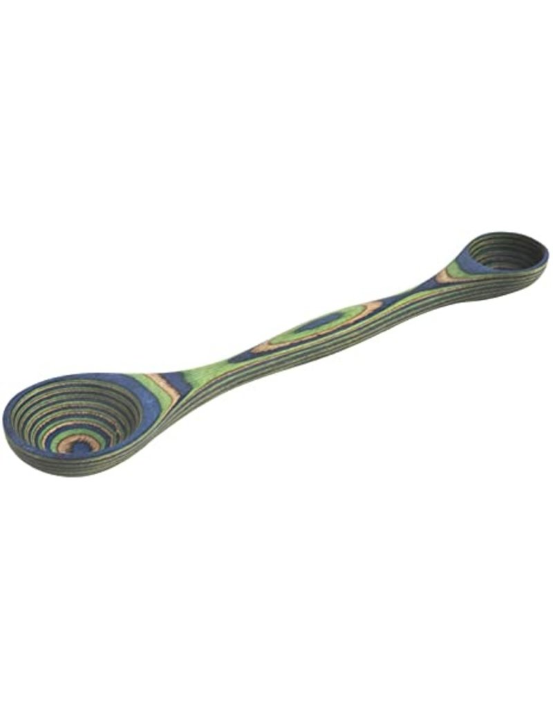 Island Bamboo/Wilshire Peacock Green/Blue Pakkawood Double Measuring Spoons, 9"