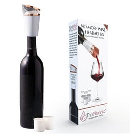 PureWine "Phoenix" No-Headache REUSABLE Wine Bottle Purifier With 3 Filters