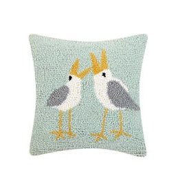 Seagulls Hooked Pillow, 10x10