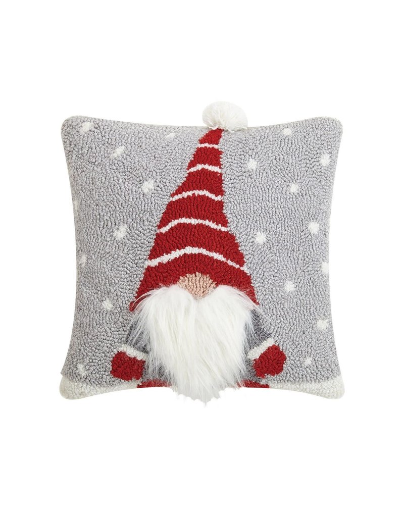 Holiday 3D Gnome Hooked Pillow, 14x14 disc
