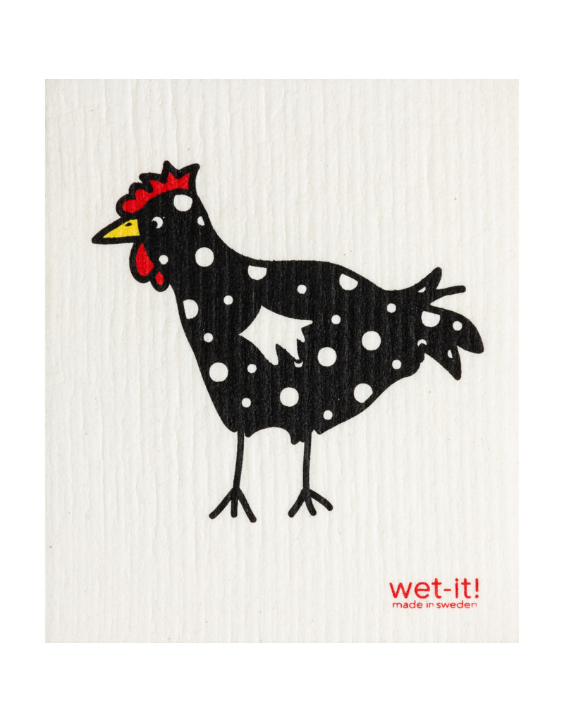 Wet-It Swedish Dish Cloth Spotted Black Chicken