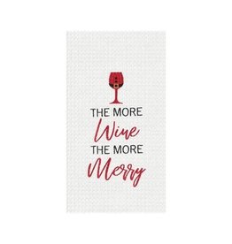 C and F Home Holiday Dish Towel, More Wine Than More Merry
