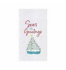 C and F Home Holiday Dish Towel, Seas and Greetings