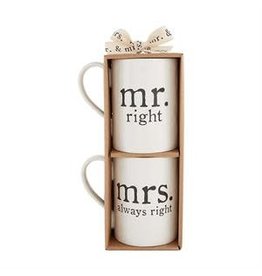 Mudpie 2Pc Mug Set, Mr and Mrs Right