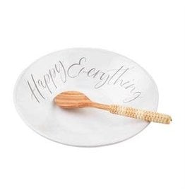 Mudpie Happy Everything Bowl Set with Spoon, 12" disc