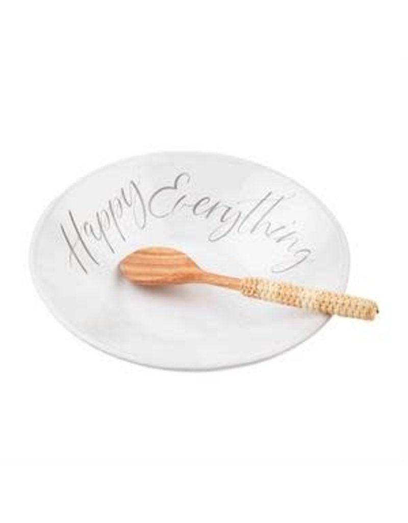 Mudpie Happy Everything Bowl Set with Spoon, 12" disc