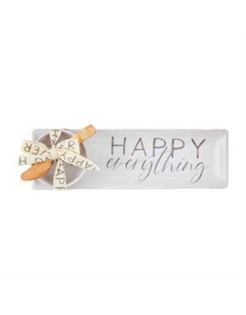 Mudpie Happy Everything Tray and Dip 3Pc Set, 4x13