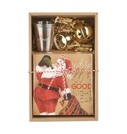 Mudpie Holiday Bar Gift Set, 4Pc-napkins, shot glasses, jingle opener