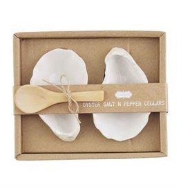 Mudpie Oyster Salt & Pepper Cellars With Spoon