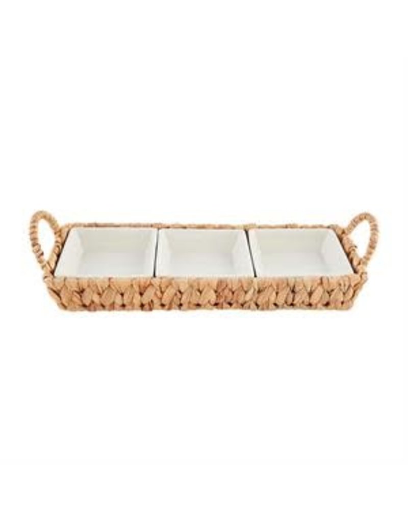 Mudpie Hyacinth 3-Section Server Set in Basket