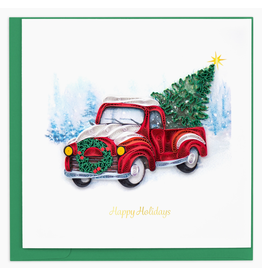 Holiday Greeting Card, Quill - Red Truck, 6x6