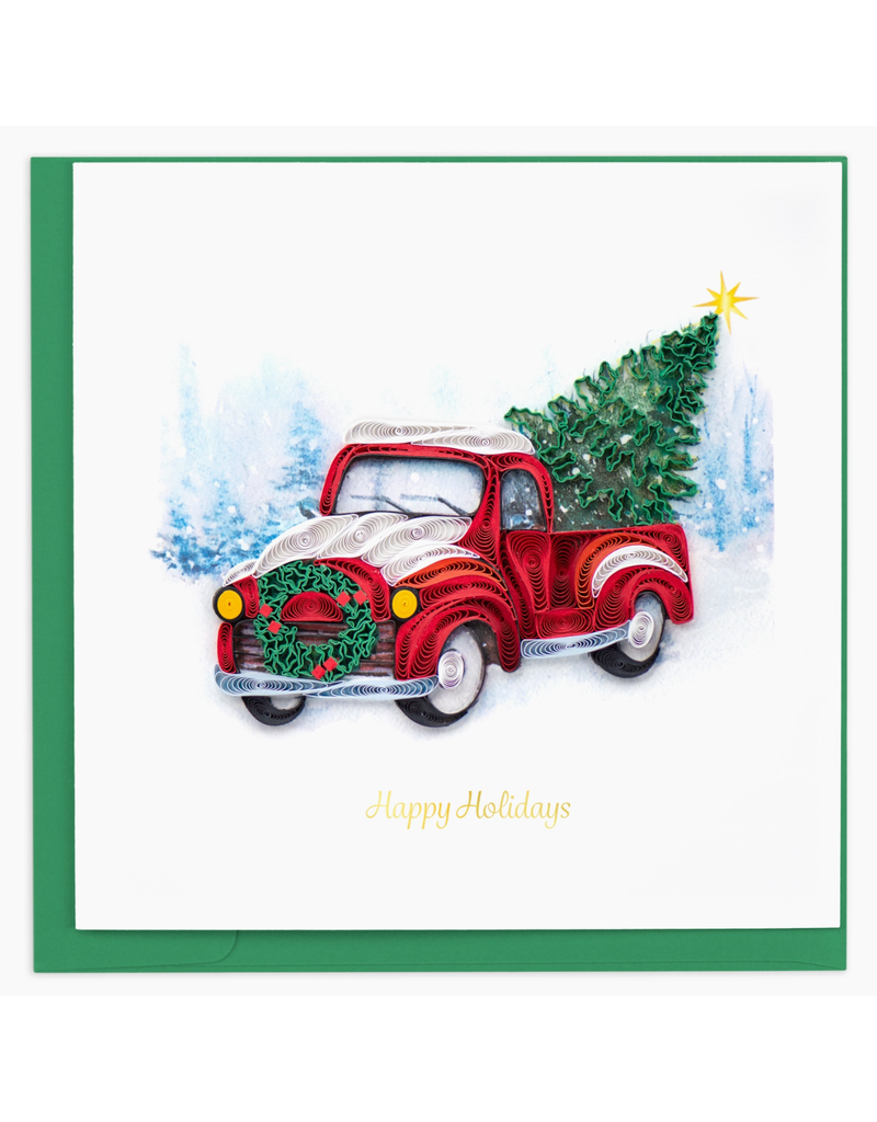 Holiday Greeting Card, Quill - Red Truck, 6x6