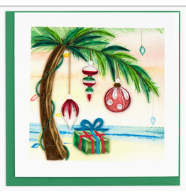 Holiday Greeting Card, Quill - Palm With Ornaments, 6x6