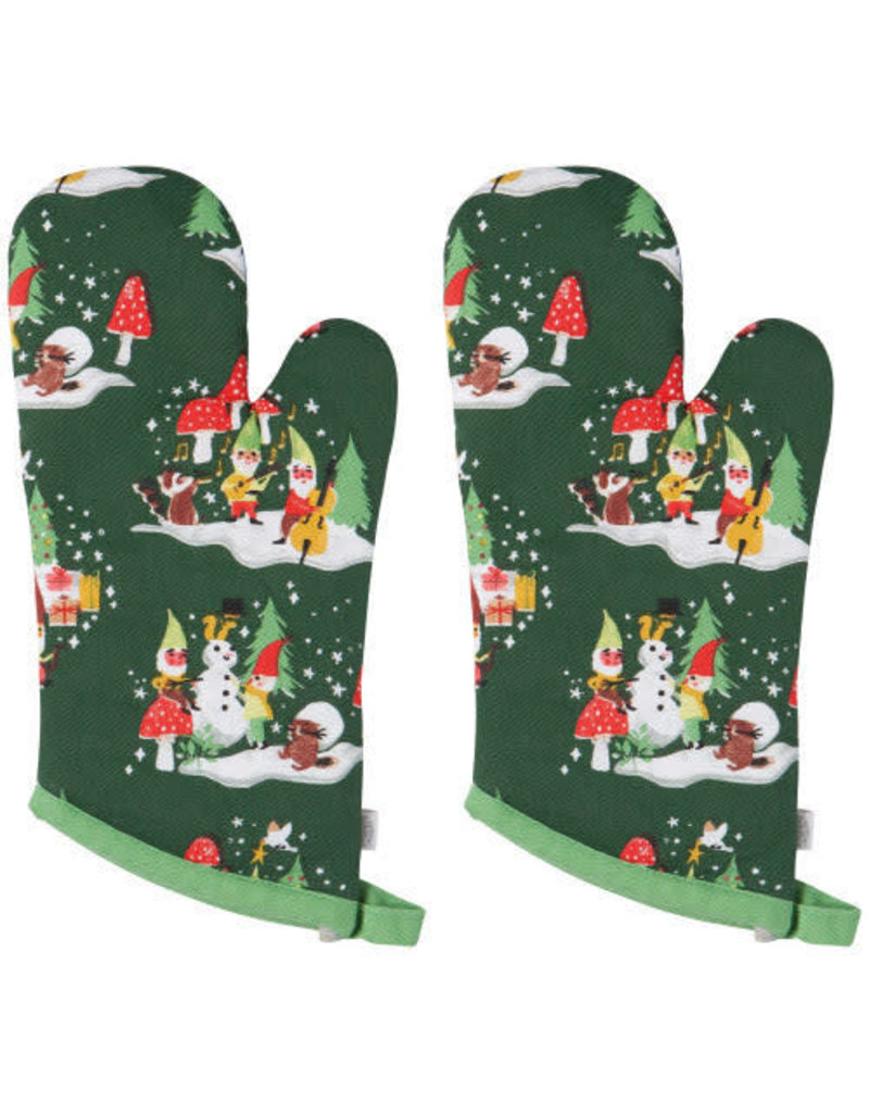 Now Designs Holiday Mitt Glove, Gnome for Holidays, Set of 2 disc