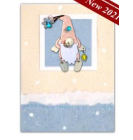 Pilgrim Imports Holiday Greeting Card-Mailable Art, Snowflake Gnome