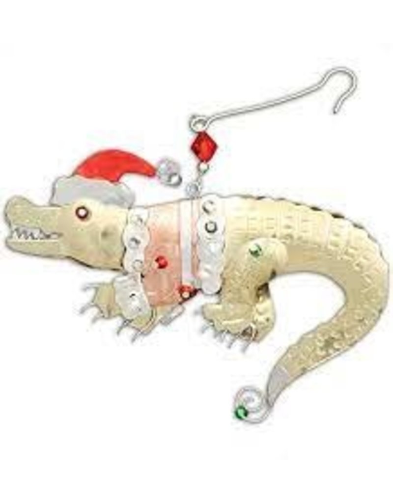 Pilgrim Imports Ornament, Santa Alligator, Nickel-Copper-Brass