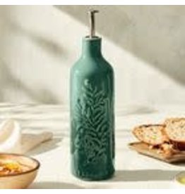 Le Creuset Olive Oil Bottle, Artichaut Green, Embossed Olive Branch