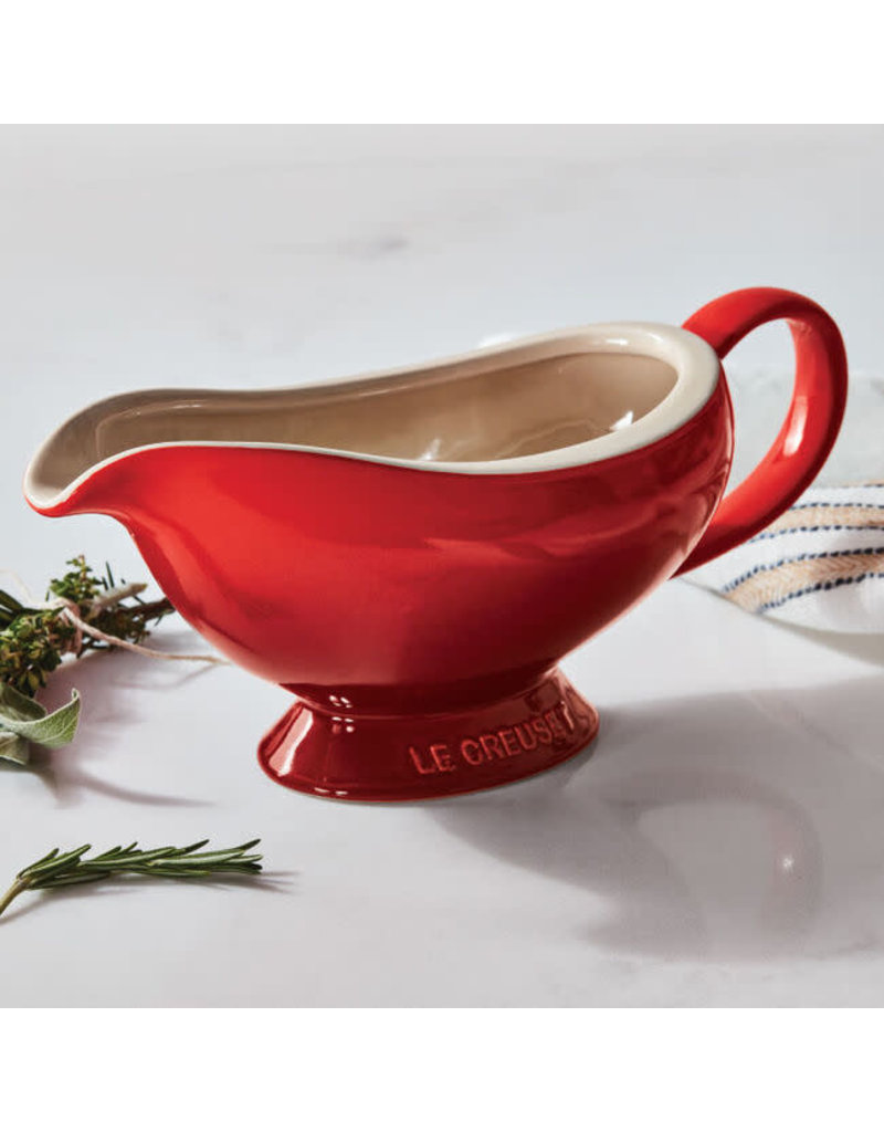 Le Creuset Stoneware Heritage Gravy Boat, CERISE RED
