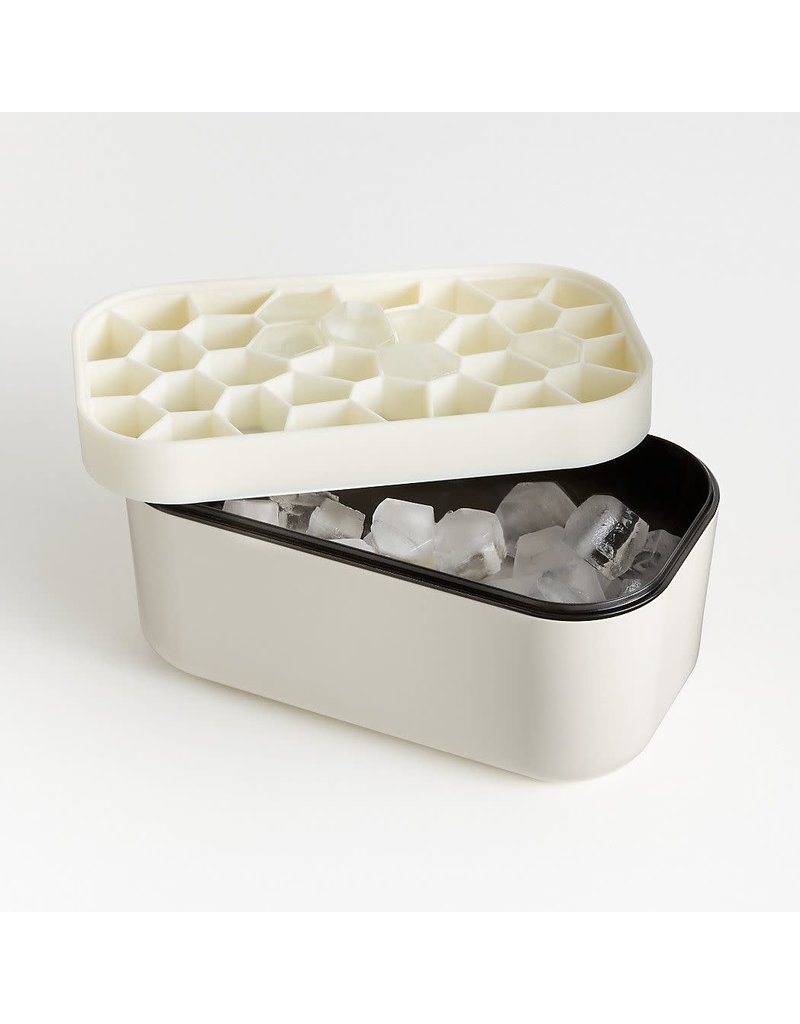 Lekue Lekue Ice Box Cube Tray & Bucket, White cirr