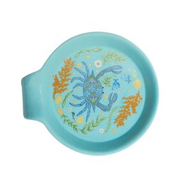 Beachcombers Blue Crab Spoon Rest, round aqua