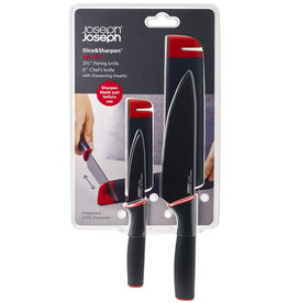 Joseph Joseph Slice&Sharpen Knives, Set of 2 (6" and 3.5") with built-in sharpener