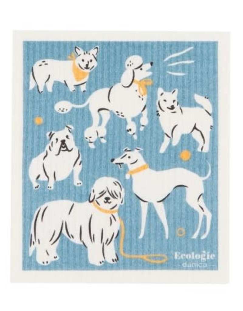 Now Designs Swedish Dish Cloth Go Fetch Dogs now, gold collars