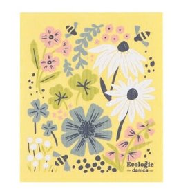 Now Designs Swedish Dish Cloth Bees & Blossoms, YELLOW now