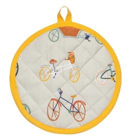 Now Designs Potholder, Ride On Bikes, round disc