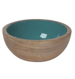 Now Designs Mango Wooden Bowl, Mini, Lagoon Turquoise discntd