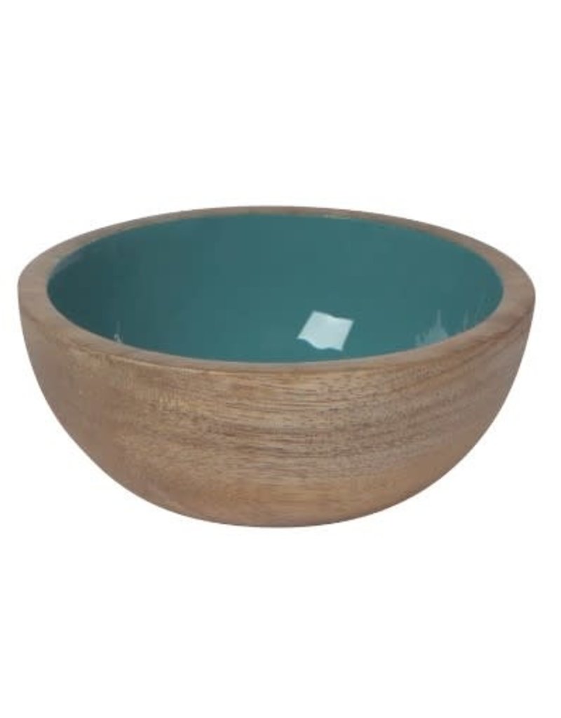 Now Designs Mango Wooden Bowl, Mini, Lagoon Turquoise