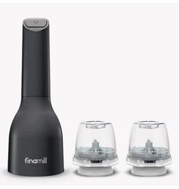 FinaMill Battery-Operated Salt, Pepper & Spice Grinder, With 2 Pods, Midnight Black
