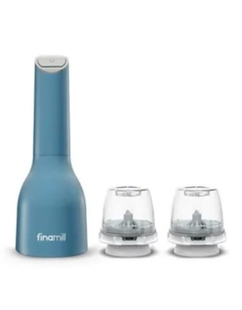 FinaMill Battery-Operated Salt, Pepper & Spice Grinder/Mill, With 2 Pods, Soft Blue