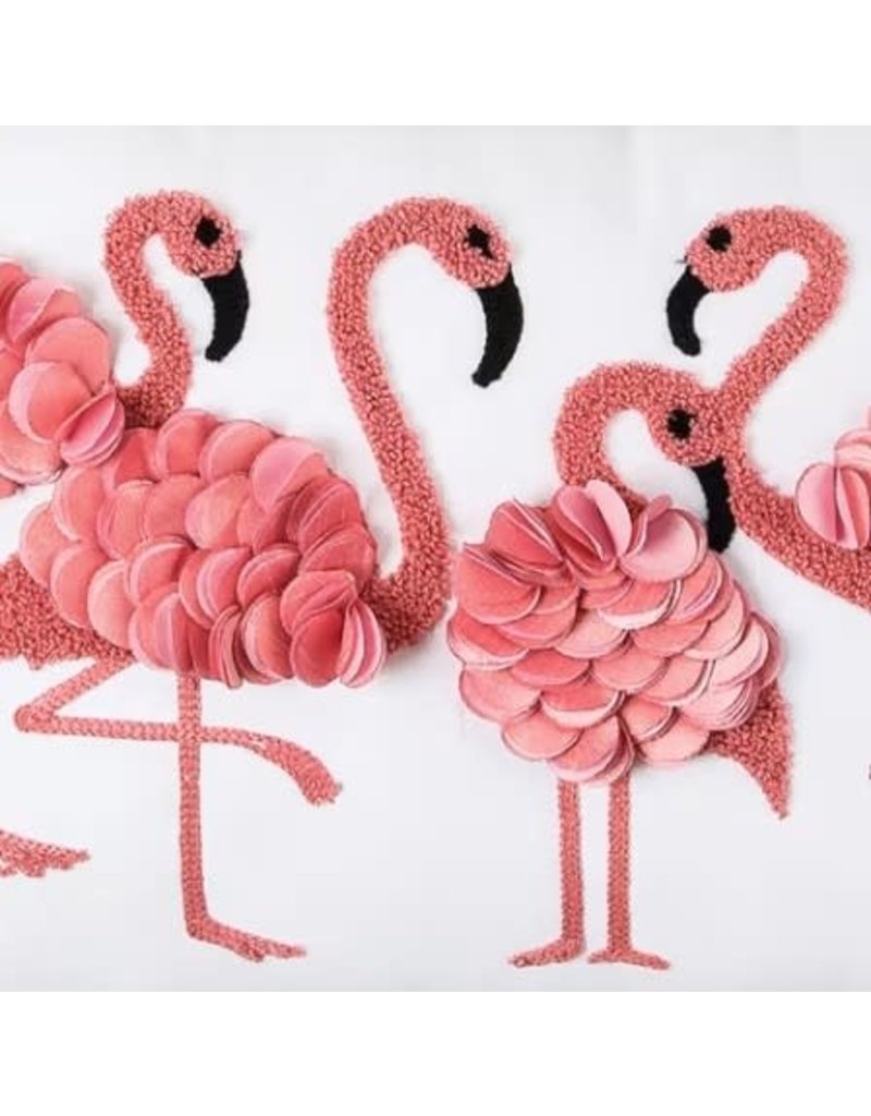 C and F Home Pillow, Flamingo Friends