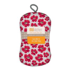 MU Kitchen Single Scrub Sponge, Poppies