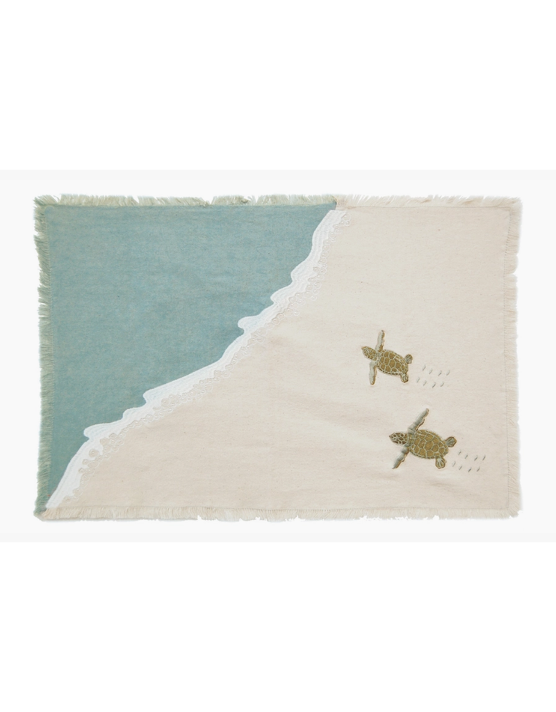 Rightside Design Embroidered BABY SEA TURTLE Migration Placemat