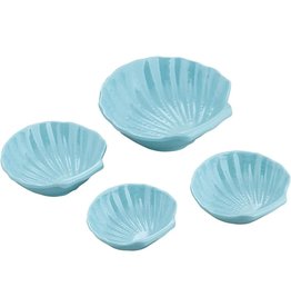 Supreme Housewares 4-Piece Melamine Measuring Cups, Blue Shells
