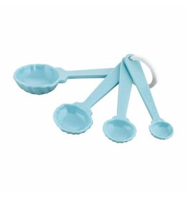 Supreme Housewares 4-Piece Melamine Measuring SPOONS , Blue Shells