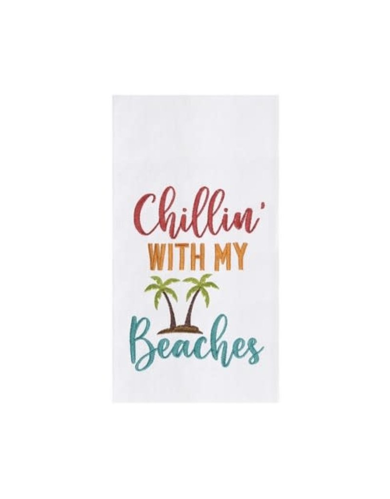C and F Home Towel, Chillin With My Beaches, floursack