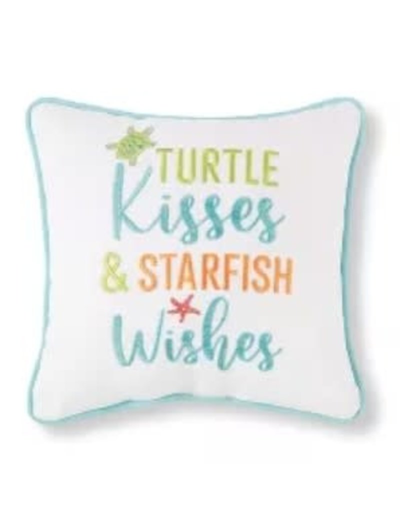 C and F Home Pillow, Turtle Kisses & Starfish Kisses