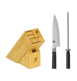Shun Shun CLASSIC 3pc Build a Block Knife Set- 8" Chefs/Cooks & Honing Steel