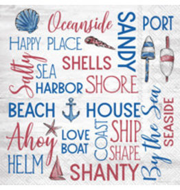 Boston International Cocktail Napkins, Nautical Sentiments, 20x