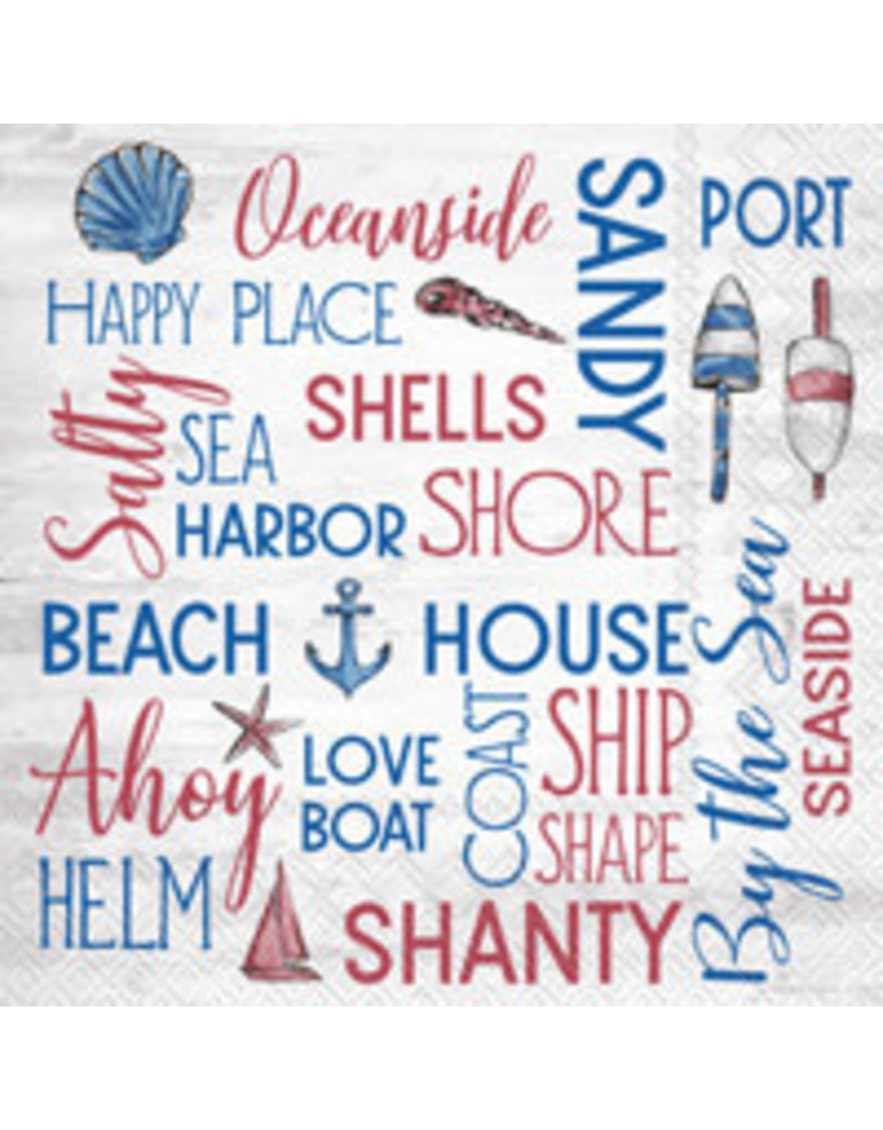 Boston International Cocktail Napkins, Nautical Sentiments, 20x disc