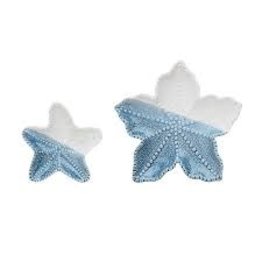 Beachcombers Blue & Bisque Sea Starfish Plates, Set of 2