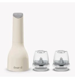 FinaMill Cream Battery-Operated Salt, Pepper & Spice Grinder/Mill, With 2 Pods, Cream disc