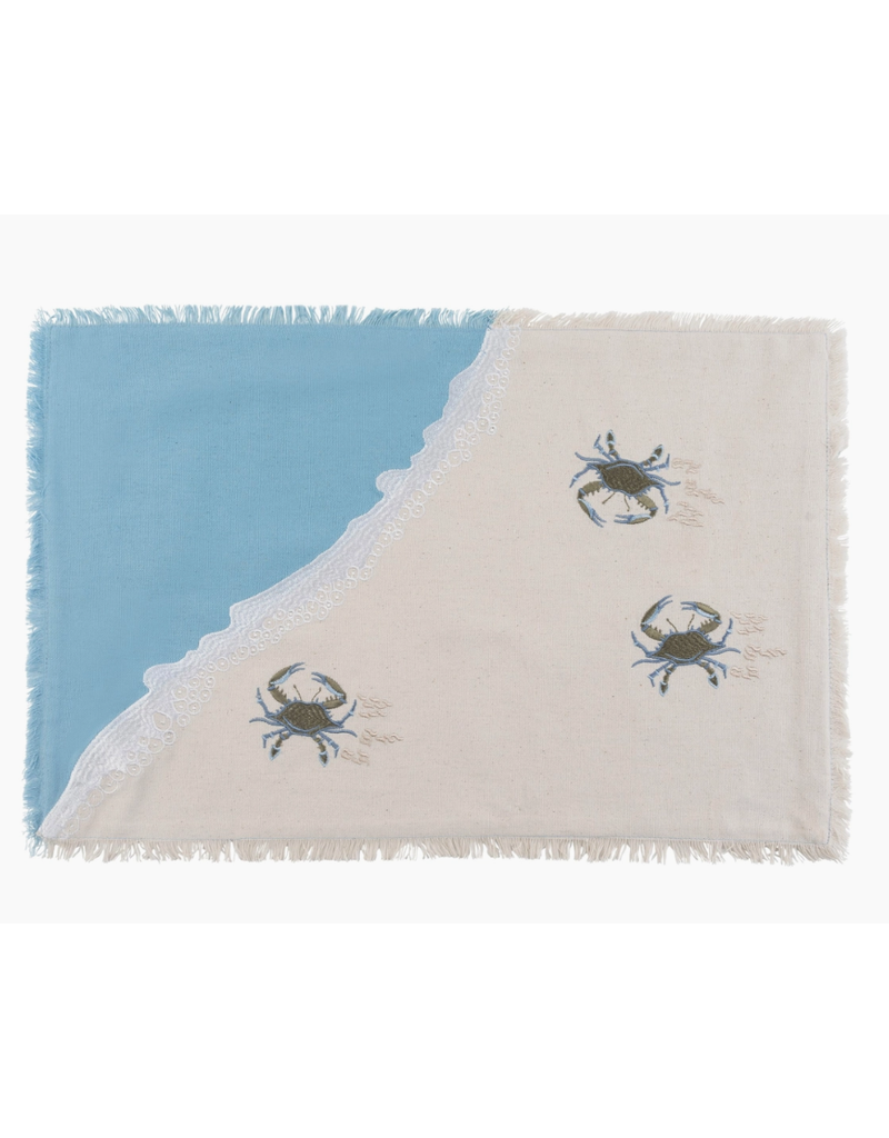 Embroidered CRAB on Beach Placemat
