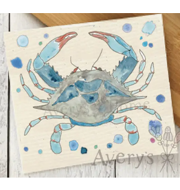 Swedish Dish Cloth, Blue Crab Ocean, Avery*