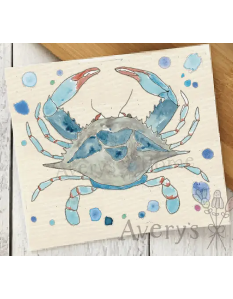 Swedish Dish Cloth, Blue Crab Ocean, Avery*